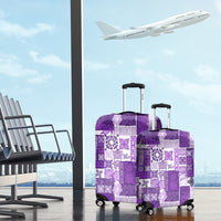 Hawaiian Quilt Luggage Cover Tiki Tropical Retro Purple Version - Wonder Print Shop
