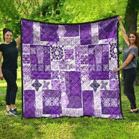 Hawaiian Quilt Quilt Tiki Tropical Retro Purple Version - Wonder Print Shop