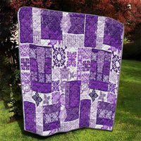 Hawaiian Quilt Quilt Tiki Tropical Retro Purple Version - Wonder Print Shop