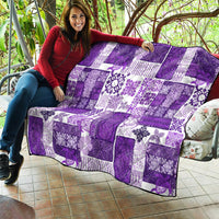 Hawaiian Quilt Quilt Tiki Tropical Retro Purple Version - Wonder Print Shop