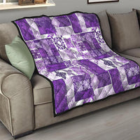 Hawaiian Quilt Quilt Tiki Tropical Retro Purple Version - Wonder Print Shop