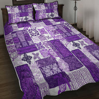 Hawaiian Quilt Quilt Bed Set Tiki Tropical Retro Purple Version - Wonder Print Shop