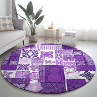 hawaiian-quilt-round-carpet-tiki-tropical-retro-purple-version