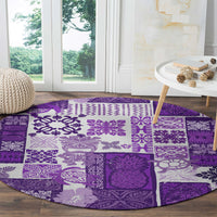 hawaiian-quilt-round-carpet-tiki-tropical-retro-purple-version