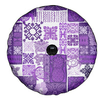Hawaiian Quilt Spare Tire Cover Tiki Tropical Retro Purple Version - Wonder Print Shop