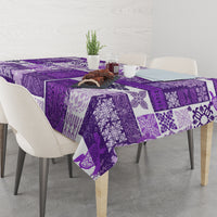 Hawaiian Quilt Tablecloth Tiki Tropical Retro Purple Version - Wonder Print Shop