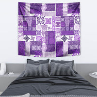 Hawaiian Quilt Tapestry Tiki Tropical Retro Purple Version - Wonder Print Shop