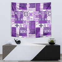 Hawaiian Quilt Tapestry Tiki Tropical Retro Purple Version - Wonder Print Shop