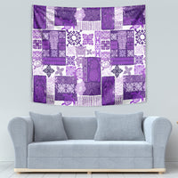 Hawaiian Quilt Tapestry Tiki Tropical Retro Purple Version - Wonder Print Shop