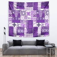 Hawaiian Quilt Tapestry Tiki Tropical Retro Purple Version - Wonder Print Shop