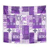 Hawaiian Quilt Tapestry Tiki Tropical Retro Purple Version - Wonder Print Shop