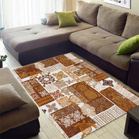 Hawaiian Quilt Area Rug Tiki Tropical Retro Brown Version - Wonder Print Shop