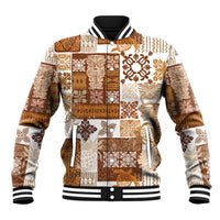 Hawaiian Quilt Baseball Jacket Tiki Tropical Retro Brown Version - Wonder Print Shop