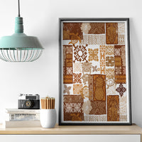 Hawaiian Quilt Canvas Wall Art Tiki Tropical Retro Brown Version - Wonder Print Shop