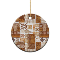 Hawaiian Quilt Ceramic Ornament Tiki Tropical Retro Brown Version - Wonder Print Shop
