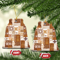 Hawaiian Quilt Ceramic Ornament Tiki Tropical Retro Brown Version - Wonder Print Shop