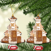 Hawaiian Quilt Ceramic Ornament Tiki Tropical Retro Brown Version - Wonder Print Shop