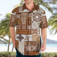 Hawaiian Quilt Hawaiian Shirt Tiki Tropical Retro Brown Version - Wonder Print Shop