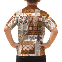 Hawaiian Quilt Kid Hawaiian Shirt Tiki Tropical Retro Brown Version - Wonder Print Shop