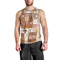 Hawaiian Quilt Men Tank Top Tiki Tropical Retro Brown Version - Wonder Print Shop