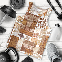 Hawaiian Quilt Men Tank Top Tiki Tropical Retro Brown Version - Wonder Print Shop