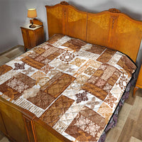 Hawaiian Quilt Quilt Tiki Tropical Retro Brown Version - Wonder Print Shop