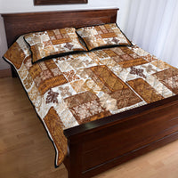 Hawaiian Quilt Quilt Bed Set Tiki Tropical Retro Brown Version - Wonder Print Shop