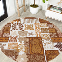 hawaiian-quilt-round-carpet-tiki-tropical-retro-brown-version