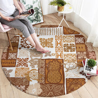 hawaiian-quilt-round-carpet-tiki-tropical-retro-brown-version
