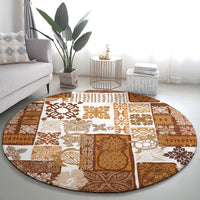 hawaiian-quilt-round-carpet-tiki-tropical-retro-brown-version