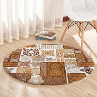hawaiian-quilt-round-carpet-tiki-tropical-retro-brown-version