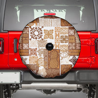 Hawaiian Quilt Spare Tire Cover Tiki Tropical Retro Brown Version - Wonder Print Shop