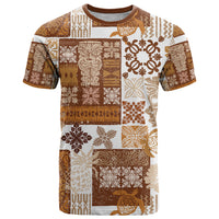 Hawaiian Quilt T Shirt Tiki Tropical Retro Brown Version - Wonder Print Shop