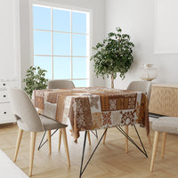 Hawaiian Quilt Tablecloth Tiki Tropical Retro Brown Version - Wonder Print Shop