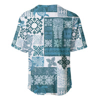 Hawaiian Quilt Baseball Jersey Tiki Tropical Retro Dark Cyan Version - Wonder Print Shop