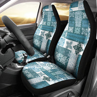Hawaiian Quilt Car Seat Cover Tiki Tropical Retro Dark Cyan Version - Wonder Print Shop