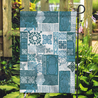 Hawaiian Quilt Garden Flag Tiki Tropical Retro Dark Cyan Version - Wonder Print Shop