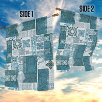 Hawaiian Quilt Garden Flag Tiki Tropical Retro Dark Cyan Version - Wonder Print Shop