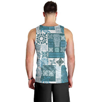 Hawaiian Quilt Men Tank Top Tiki Tropical Retro Dark Cyan Version - Wonder Print Shop