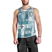 Hawaiian Quilt Men Tank Top Tiki Tropical Retro Dark Cyan Version - Wonder Print Shop