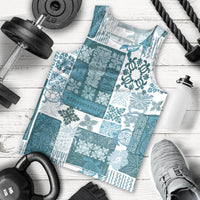 Hawaiian Quilt Men Tank Top Tiki Tropical Retro Dark Cyan Version - Wonder Print Shop