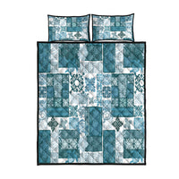 Hawaiian Quilt Quilt Bed Set Tiki Tropical Retro Dark Cyan Version - Wonder Print Shop