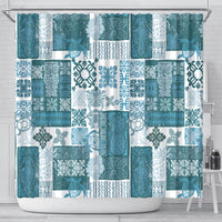 hawaiian-quilt-shower-curtain-tiki-tropical-retro-dark-cyan-version