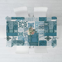 Hawaiian Quilt Tablecloth Tiki Tropical Retro Dark Cyan Version - Wonder Print Shop