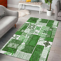Hawaiian Quilt Area Rug Tiki Tropical Retro Green Version - Wonder Print Shop
