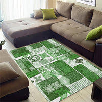 Hawaiian Quilt Area Rug Tiki Tropical Retro Green Version - Wonder Print Shop