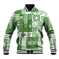 Hawaiian Quilt Baseball Jacket Tiki Tropical Retro Green Version - Wonder Print Shop