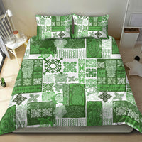 Hawaiian Quilt Bedding Set Tiki Tropical Retro Green Version - Wonder Print Shop