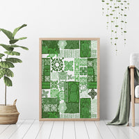 Hawaiian Quilt Canvas Wall Art Tiki Tropical Retro Green Version - Wonder Print Shop