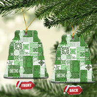 Hawaiian Quilt Ceramic Ornament Tiki Tropical Retro Green Version - Wonder Print Shop